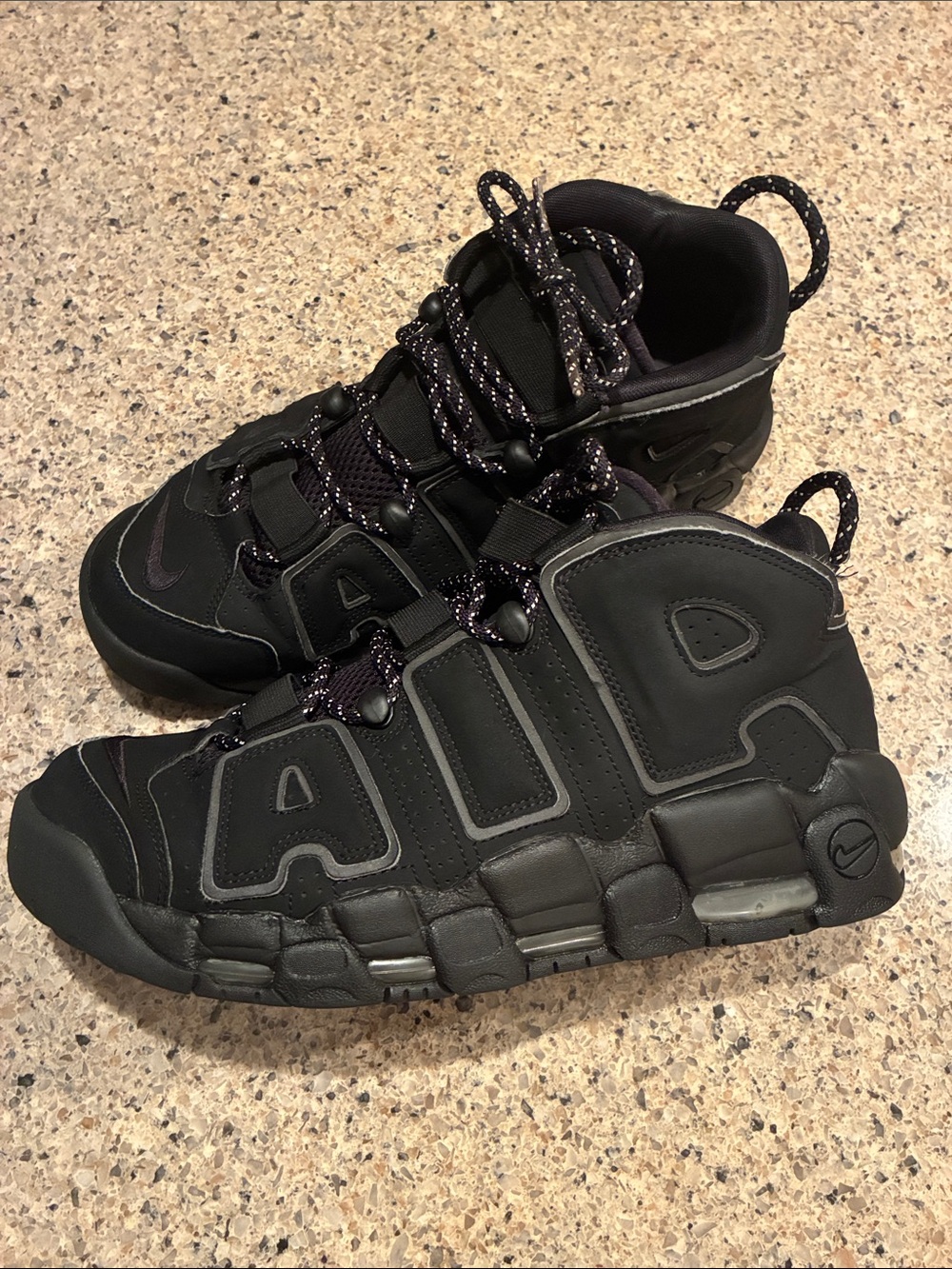 Men’s 10.5 Nike Air More Uptempo
Black Reflective (2018)